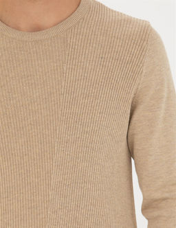 Bej Slim Fit Bisiklet Yaka Triko Kazak - Pierre cardin фото 7