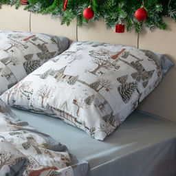 Постельное бельё Этель Winter countryside 2 сп 175х215 см, 200х220 см,70х70 см -2 шт,поплин 125 г/м2 фото 9