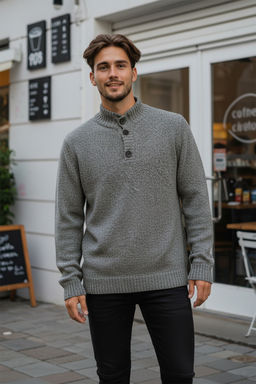 TRENDYOL MAN Vizon Casual Slim Fit Yunlu Yar?m Bal?kc? Dugmeli Triko Kazak TMNAW21KZ0394 - Trendyolmilla фото 35