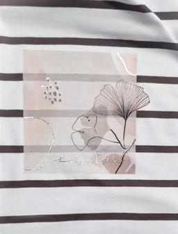 Лонгслив в полоску из премиального хлопка с эластаном - Vilatte фото 2