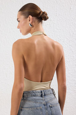 Tas Dik Yaka S?rt Dekolteli Esnek C?tc?tl? Orme Body TWOSS23BD00037