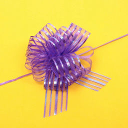 Цена за 10 шт. Бант для оформления подарка "Сияние" 5 см, d=15 см, Фиолетовый