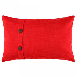 Наволочка декоративная 32х50см "Пуговицы" красный, 2-х сторонняя, искусственная ткань, подкладка-флизелин, на молнии (Китай)