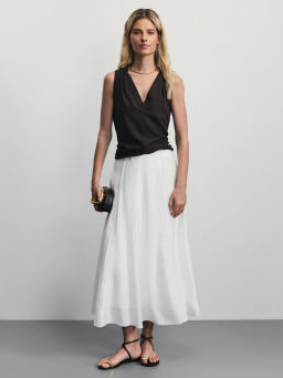 Юбка миди из вискозы со складками / Zarina  фото 2