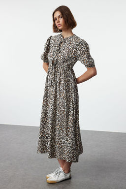 Trendyolmilla Cok Renkli Animal A-line Maxi Dokuma Elbise TWOSS24EL01140  фото 2