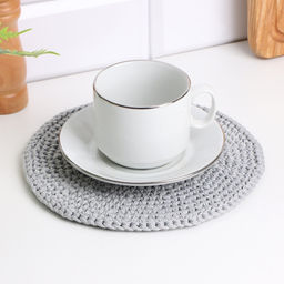 Салфетка на стол сервировочная, d=25 см, полиэфирное волокно, серый - Simaland фото 2