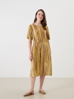 Bisiklet Yaka Batik A Kesim Elbise