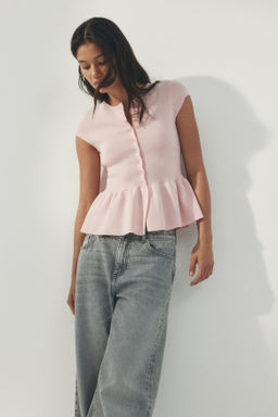C?rdigan de manga corta con peplum - H&m фото 8