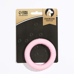 Игрушка плавающая для собак Обруч Пижон Premium, вспененный TPR, 8 см, розовая  фото 3