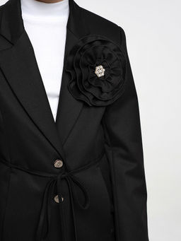 Черный школьный жакет для девочки Mooriposh, модель 0727 фото 3