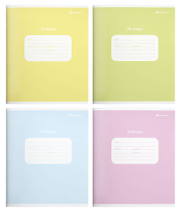 Комплект тетрадей 18 л. клетка ОДНОТОННЫЕ ПАСТЕЛЬНЫЕ ОТТЕНКИ мелованный картон, выборочный...