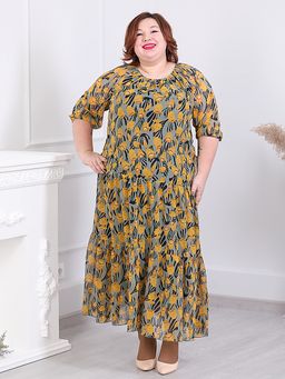 Платье с заниженной талией больших размеров - Almond фото 4