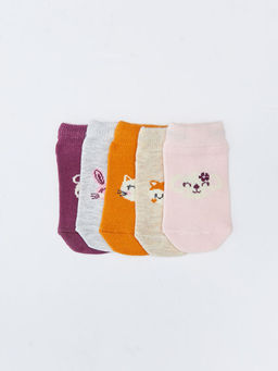 Desenli K?z Bebek Patik ?orap 5li