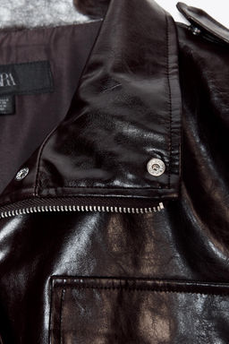 FAUX LEATHER PUFFER GILET - Zara фото 9
