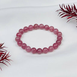 Браслет из мадагаскарского Розового кварца 17 см