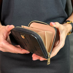 Итальянский кожаный кошелек для карт DuDu серии Hokkaido | черно-розовый - Dudubags фото 7