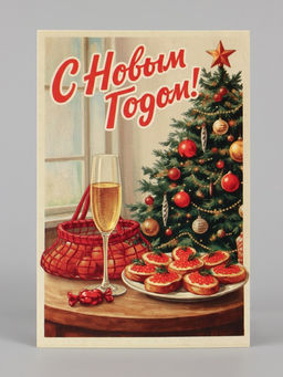 Цена за 20 шт. Открытка почтовая «С Новым годом», 10×15 см