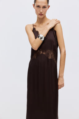 Vestido de tirantes con ribetes de encaje - H&m фото 3