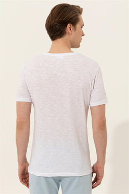 Мужская белая футболка с v-образным вырезом Basic - U.s. polo assn фото 12