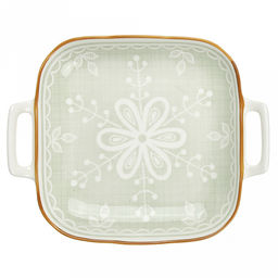 Оливия Блюдо фарфоровое 226х183х39мм, с ручками, с деколью, волнистый край, отводка (Китай) - Домашняя мода фото 2