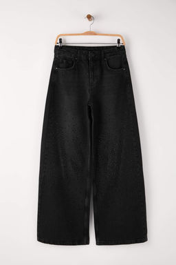 Siyah Tas Detayl? Normal Bel Wide Leg Jeans TWOAW26JE00284 - Trendyolmilla фото 5
