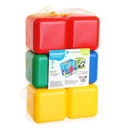 Кубики детские «Весёлые животные», набор 6 шт., 12 см