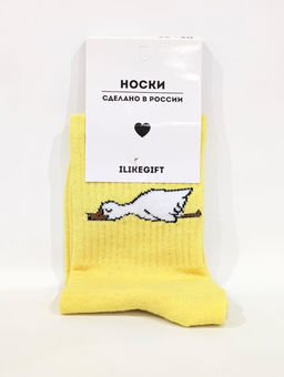 Носки Sleeping goose, жёлтый, мужские/женские р. 35-40