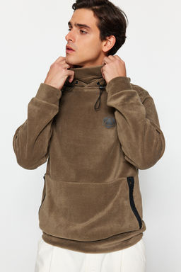 TRENDYOL MAN Premium Antrasit Oversize/Normal Kesim Bask?l? Anti-pilling Polar Sweatshirt TMNAW24SW00122 - Trendyolmilla фото 18