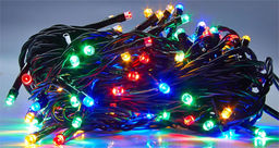 Эл. гирлянда диодная 100 ламп 5м темный провод (HX-100/70л) цветная, в тубе