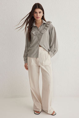 TRENDYOLMILLA Mavi F?rf?r Detayl? Dokuma Gomlek TWOSS20GO0357  фото 9