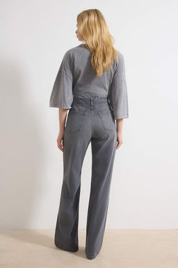 Gri Trok Detayl? Normal Bel %100 Pamuk Wide Leg Jeans TWOSS26JE00051 - Trendyolmilla фото 6