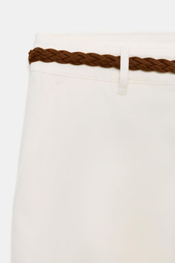 PANTAL?N CHINO CINTUR?N TRENZADO / Crudo - Zara фото 7