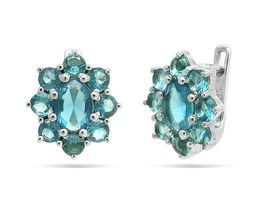 Серьги из серебра лондон топаз кварц, Радмила