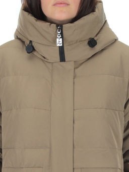 M-22120 DK. BEIGE Пальто женское зимнее (био-пух) - Фабричный китай фото 11