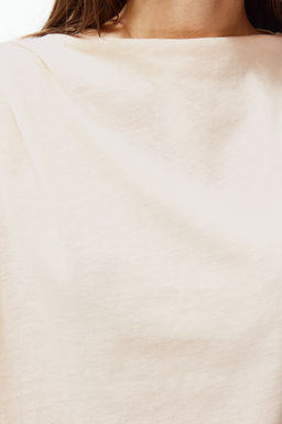 Tas Kay?k Yaka S?f?r Kol Buzgulu Orme T-Shirt TWOSS24TS00051