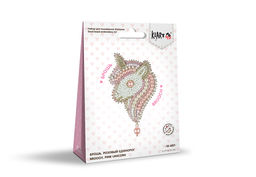 Klart набор для вышивания 10-007 Брошь. Розовый единорог 5 х 9 см