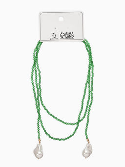 Бусы бисерные с подвесами жемчуг «Нить стекла», L=120 см, №2, зелёные