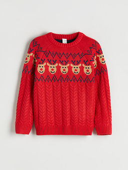 Y?lba?? Temal? Erkek ?ocuk Triko Kazak