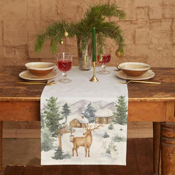 Дорожка новогодняя на стол «Этель» Forest animals 40×147 ± 5 см, 100% хл, саржа 190 г/м²