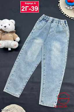 Джинсы для девочки на резинке