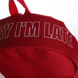 Рюкзак текстильный с печатью на верхней части SORRY, 38х29х11 см, бордовый - Nazamok фото 8