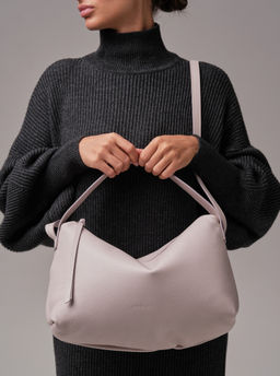 Сумка на плечо багет Deboro 30963 розовый дым