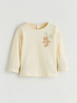 Ay?c?k Bask?l? K?z ?ocuk Uzun Kollu Ti??rt