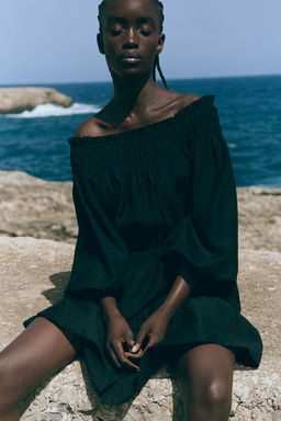 Vestido off-the-shoulder - H&m фото 3