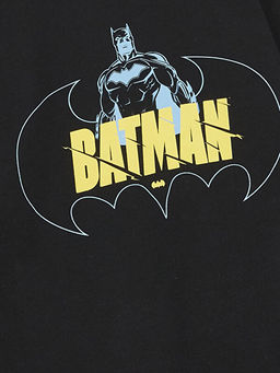 Bisiklet Yaka Batman Bask?l? Uzun Kollu Erkek ?ocuk Pijama Tak?m? - Waikiki фото 3