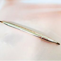 Nail Art Двусторонняя кисть для макияжа бровей и губ с колпачком, золотистый  фото 2