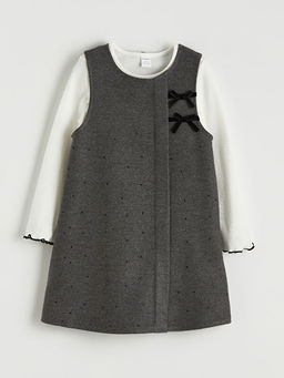 Bisiklet Yaka K?z ?ocuk Salopet Elbise ve Ti??rt