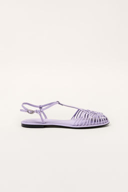 LIMITED EDITION BRAIDED LEATHER CAGE SANDALS - Zara фото 3