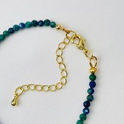 Браслет из Азурита и Лазурита с подвеской "Перо" 18,5 см +