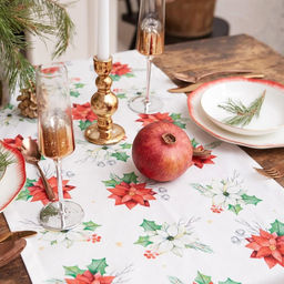 Дорожка на стол новогодняя Christmas red flowers 40*147 см, 100% хл, саржа 190гр/м2 - Этель фото 6